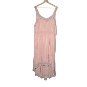 Torrid Blush Peach Lace Gauze High Low Tank Maxi Dress Size‎ 3 Cottagecore